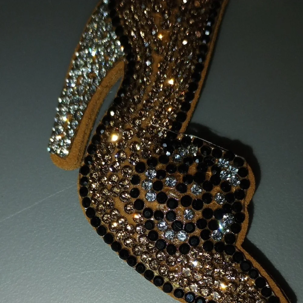 Elegant Rhinestone High Heel Keychain
